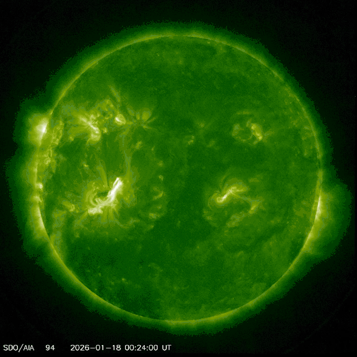 The Sun lights up over a vast area in this image taken by the solar dynamics observatory